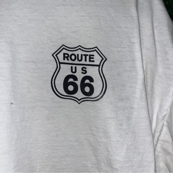 vintage Y2K US Route 66 DISTRESSED White Shirt XL M&O tag Tourist Vacation - Picture 4 of 7